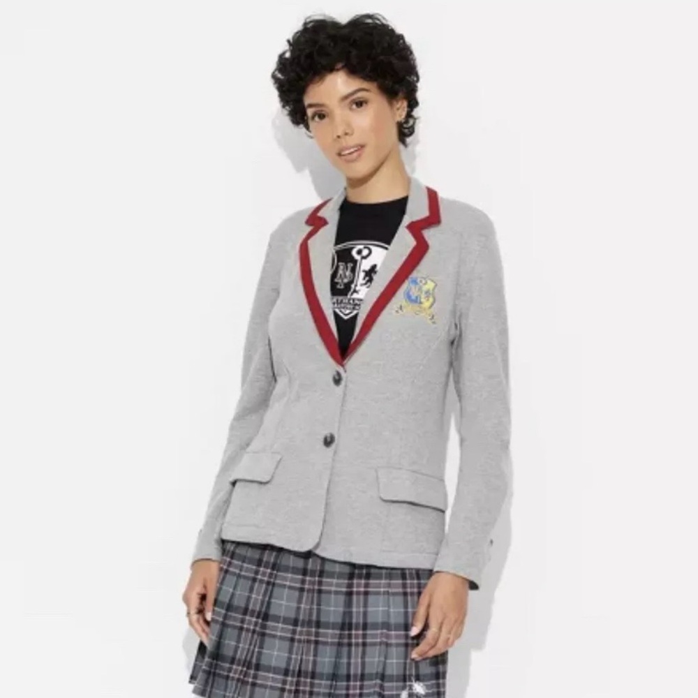 Large NWT Women’s Target Beetlejuice L Astrid School Blazer Gray Retails $30